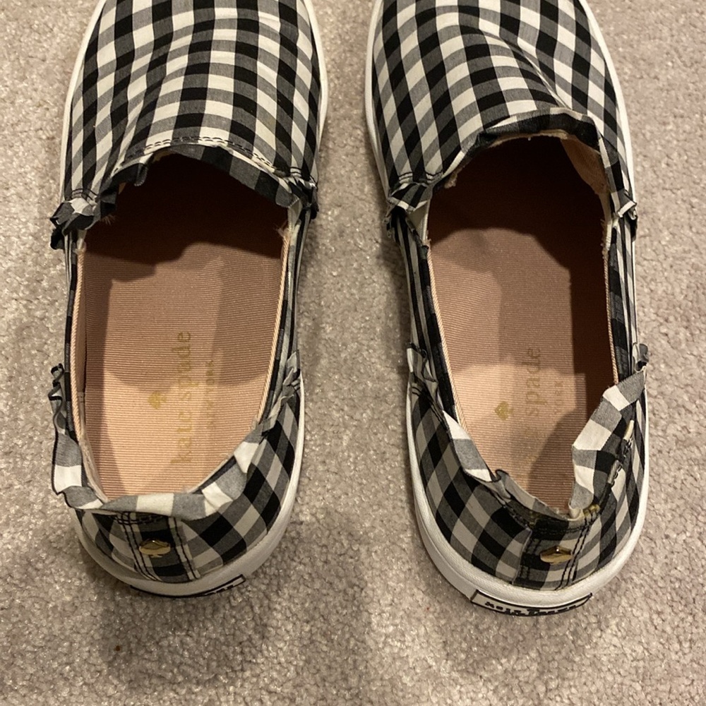 kate spade Black and White Gingham Slip-On Sneakers - Picture 7 of 8